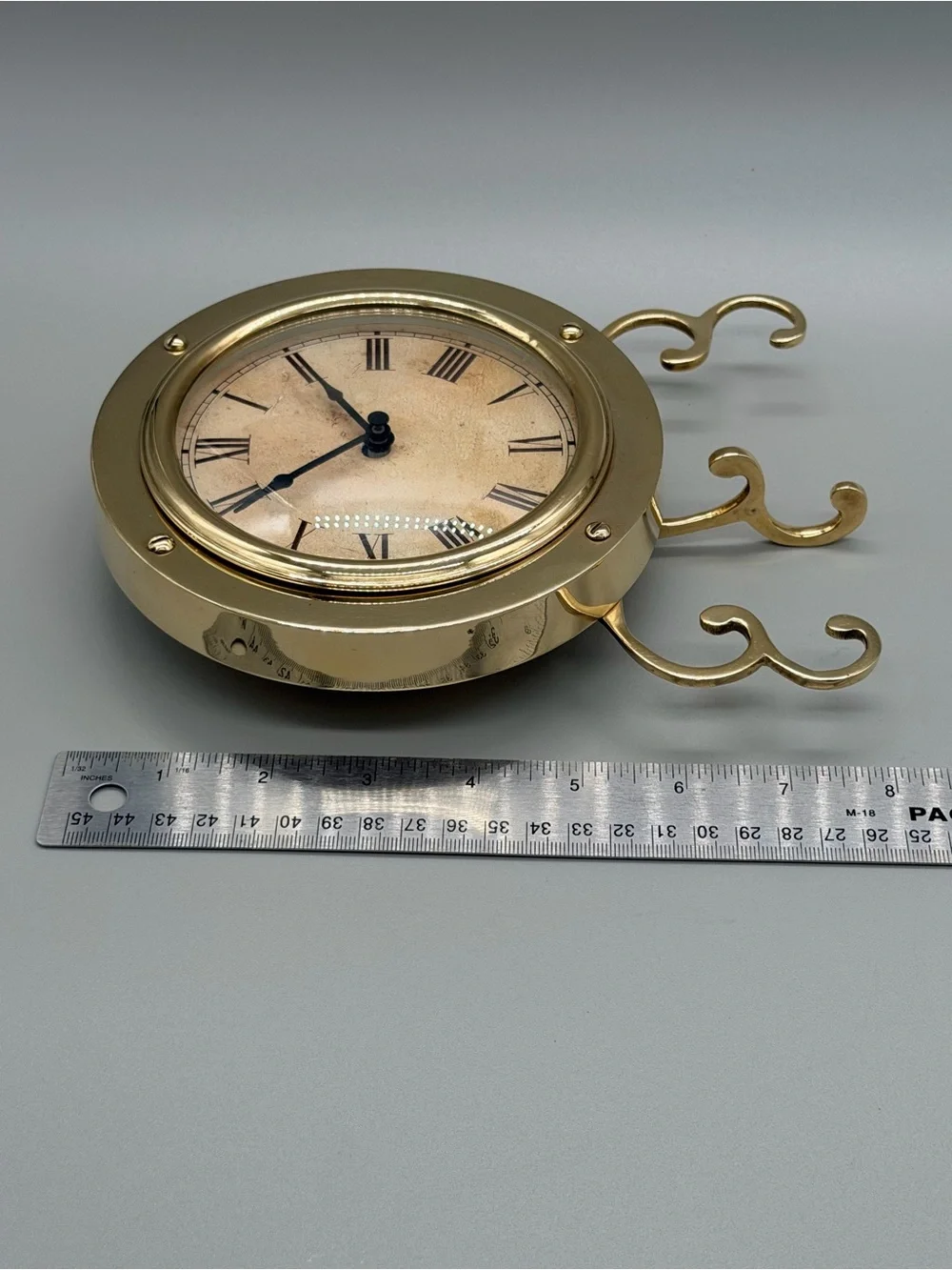 VTG Brass Porthole Desk Clock Maritime Nautical Ship Marine Table Clock Takane